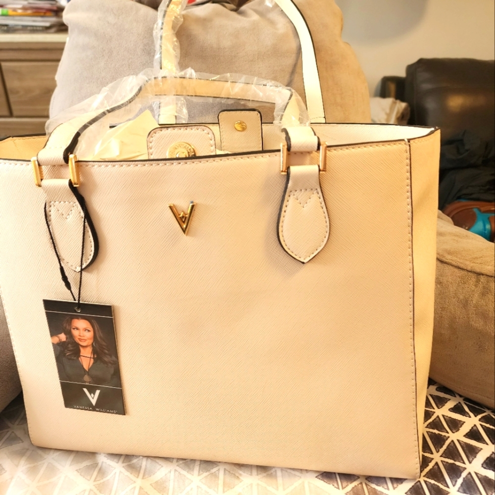Vanessa Williams Ivory Lush Large Tote Bag NWT